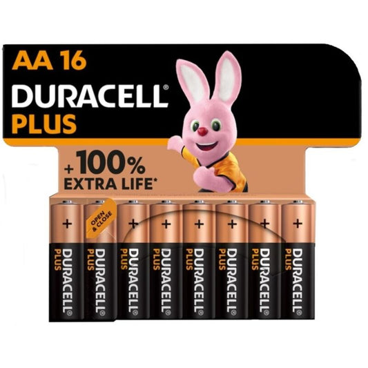 DURACELL - PLUS POWER 100 alkalinebatterij AA LR6, 16 stuks