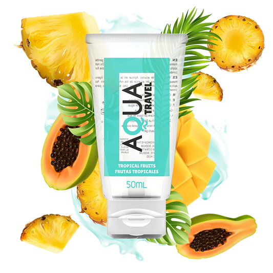 AQUA TRAVEL - GLIJMIDDEL OP WATERBASIS MET SMAAK VAN TROPISCH FRUIT - 50 ML