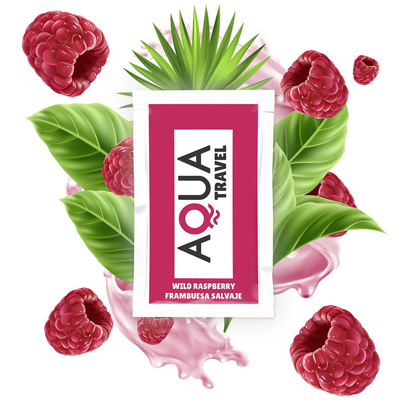 AQUA TRAVEL - GLIJMIDDEL OP WATERBASIS MET SMAAK VAN WILDE FRAMBOOS 6 ML
