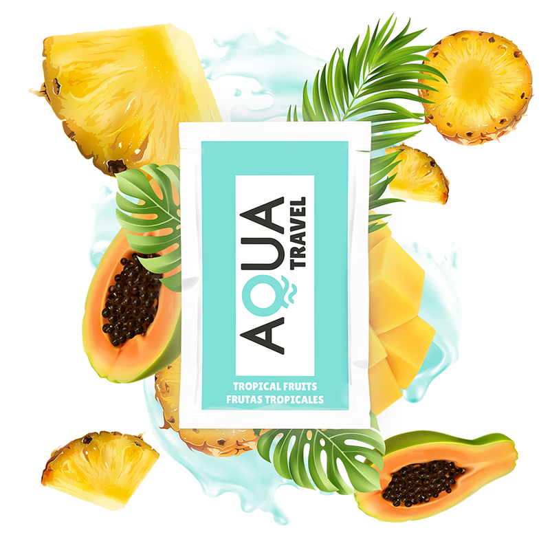 AQUA TRAVEL - GLIJMIDDEL OP WATERBASIS MET SMAAK VAN TROPISCH FRUIT 6 ML