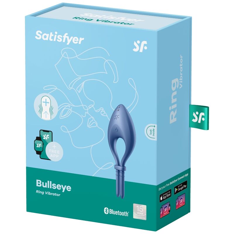 SATISFYER - BULLSEYE RING VIBRATOR APP BLAUW