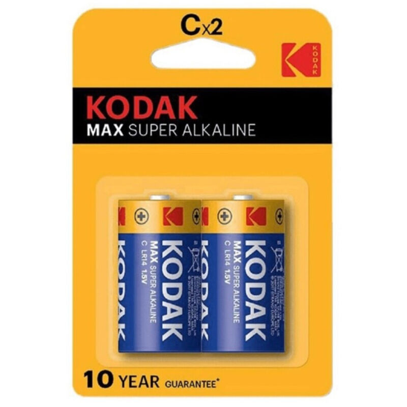 KODAK - MAX ALKALINE BATTERIJ C LR14 2 STUKS