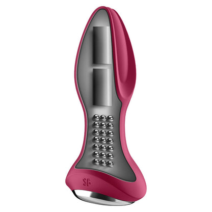 SATISFYER - ROTATOR PLUG 2+ VIBRERENDE PLUG MET APP ROOD