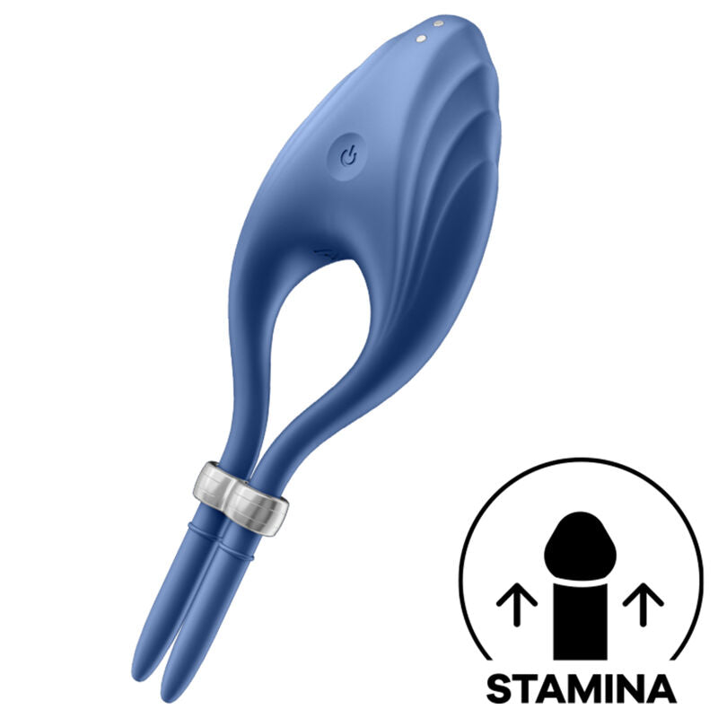 SATISFYER - DUELIST RING VIBRATOR BLAUW