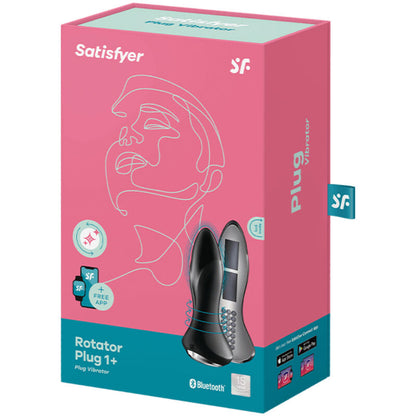 SATISFYER - ROTATOR PLUG 1+ VIBRERENDE PLUG MET APP ZWART