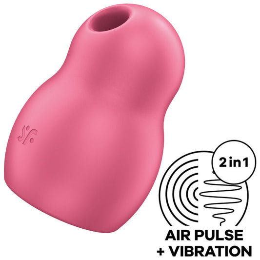 SATISFYER - PRO TO GO 1 dubbele luchtpulsstimulator & vibrator ROOD