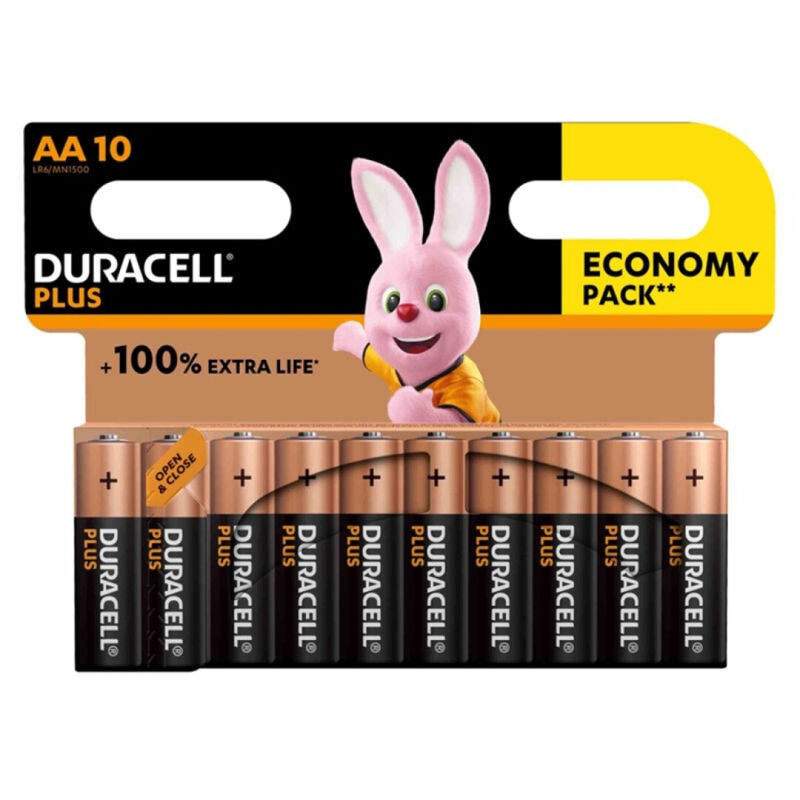 DURACELL - PLUS POWER 100 ALKALINEBATTERIJ AA LR6 10 STUKS
