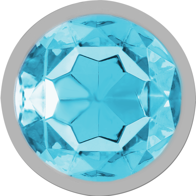 INTENSE - ANALE PLUG VAN ALUMINIUMMETAAL MET BLAUW KRISTAL MAAT S
