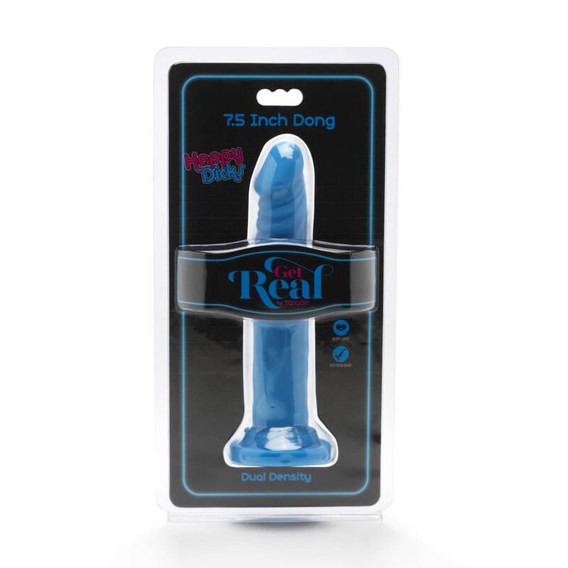 GET REAL - HAPPY DICKS DONG 19 CM BLAUW