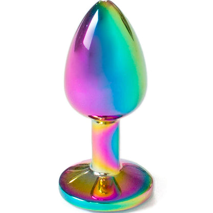 SECRETPLAY - METALEN BUTTPLUG REGENBOOG KLEIN FORMAAT 7 CM