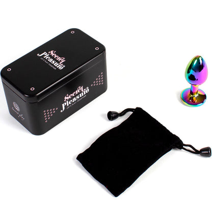 SECRETPLAY - METALEN BUTTPLUG REGENBOOG KLEIN FORMAAT 7 CM