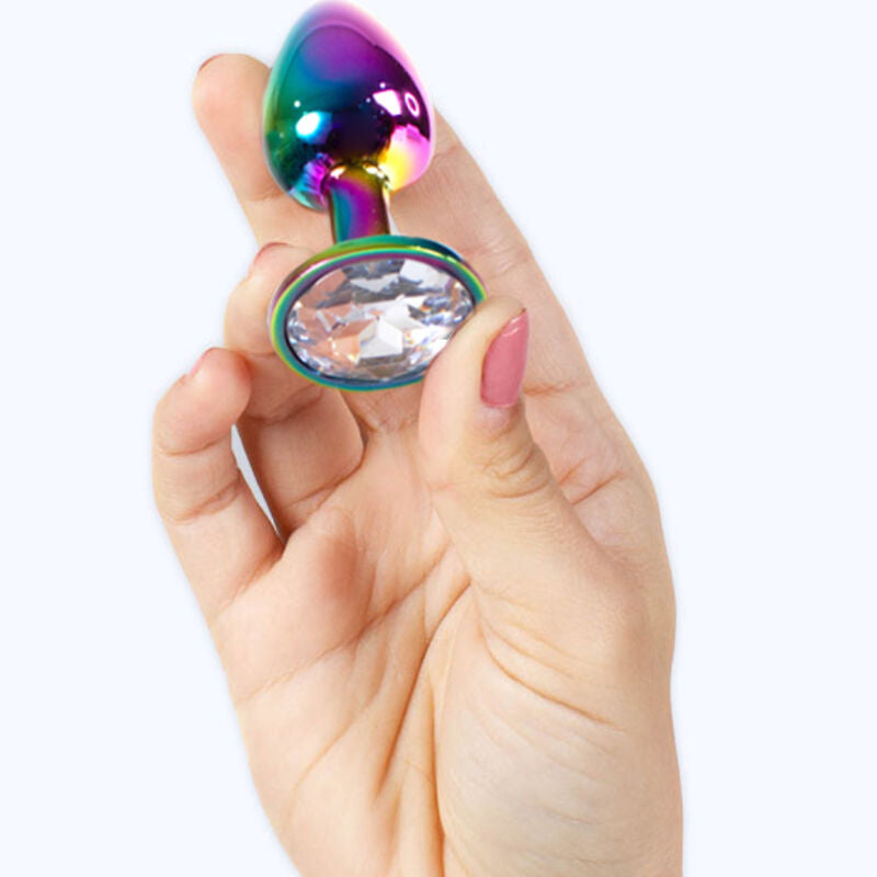 SECRETPLAY - METALEN BUTTPLUG REGENBOOG KLEIN FORMAAT 7 CM