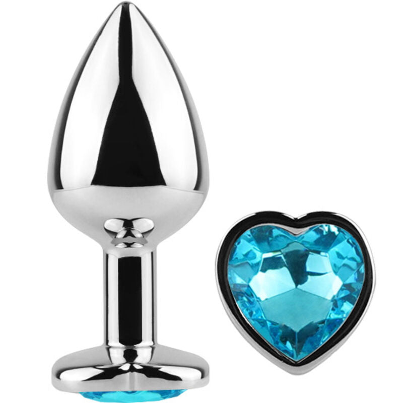 SECRETPLAY - METALEN BUTTPLUG BLAUW HART KLEIN FORMAAT 7 CM