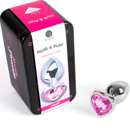 SECRETPLAY - METALEN BUTTPLUG FUCHSIAROZE HART KLEIN FORMAAT 7 CM