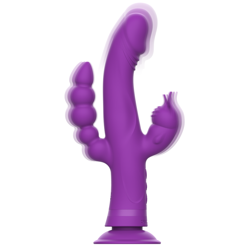 INTENSE - CASANOVA KONIJNENVIBRATOR VAN SILICONEN MET DRIE MOTOREN PAARS