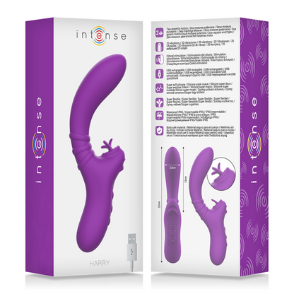 INTENSE - HARRY FLEXIBELE VIBRATOR MET PAARSE TONG
