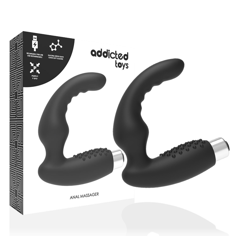 ADDICTED TOYS - PROSTATAVIBRATOR OPLAADBAAR MODEL 2 - ZWART