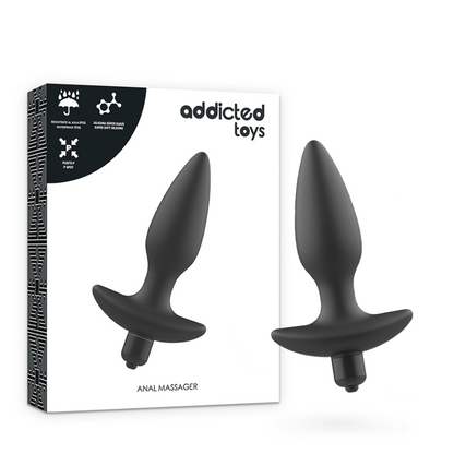 ADDICTED TOYS - ANALE MASSAGEPLUG MET VIBRATIE ZWART