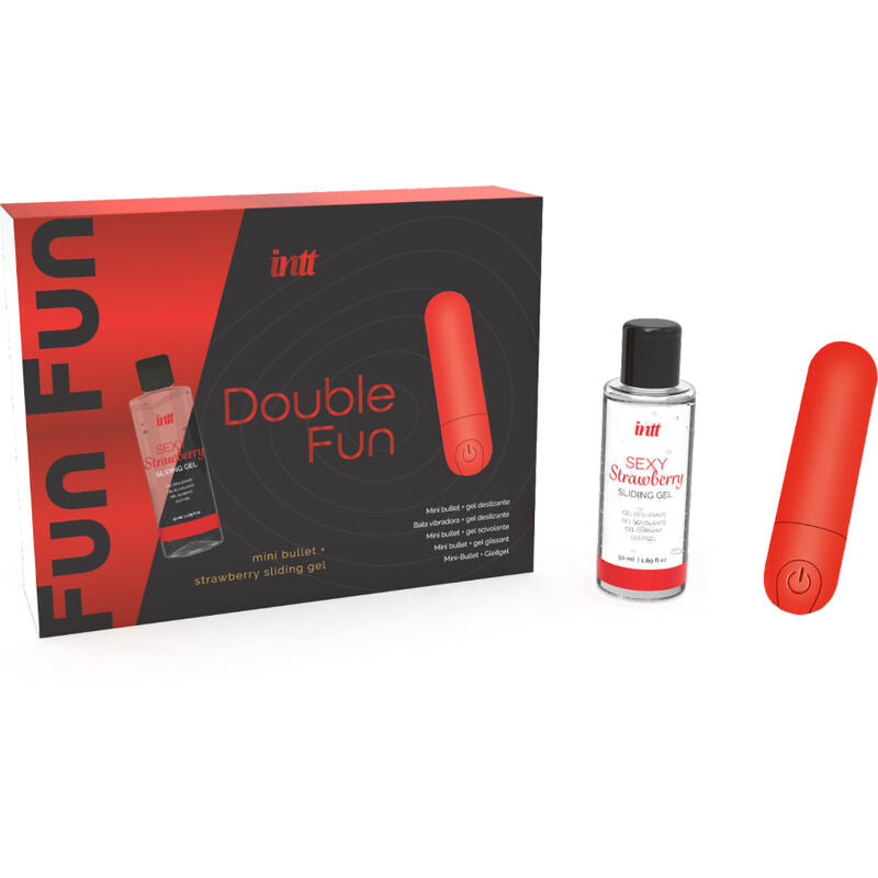 INTT RELEASES - DOUBLE FUN-KIT MET VIBRERENDE KOGEL EN AARDBEIENMASSAGEGEL