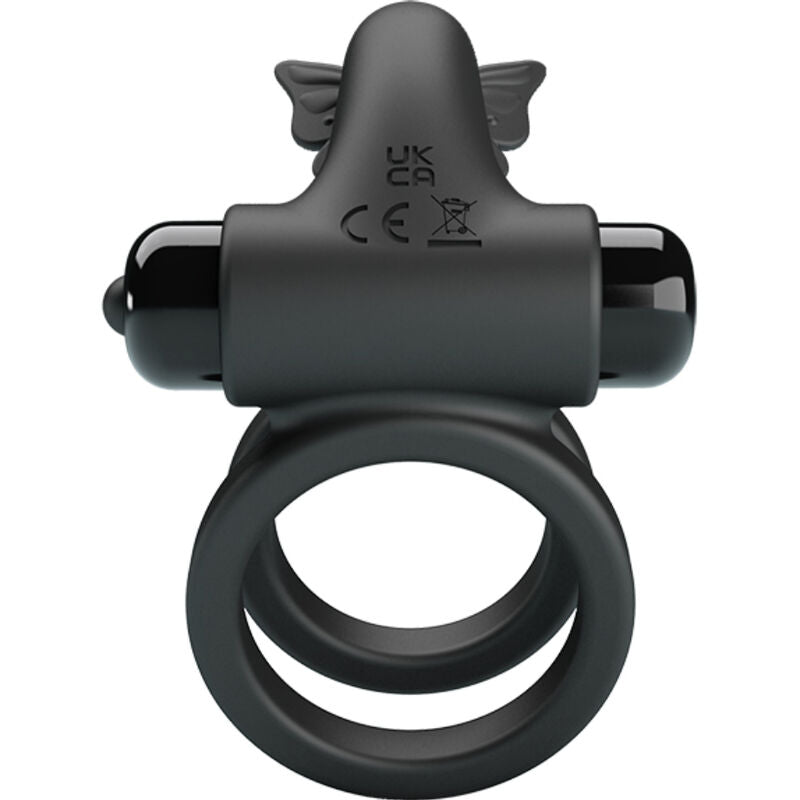 PRETTY LOVE - DUBBELE VIBRERENDE RING MET ZWARTE STIMULATOR