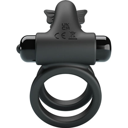 PRETTY LOVE - DUBBELE VIBRERENDE RING MET ZWARTE STIMULATOR
