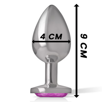 INTENSE - PINK HEART anale plug van aluminium, maat L