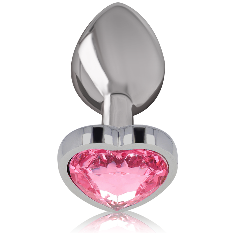 INTENSE - PINK HEART anale plug van aluminium, maat L