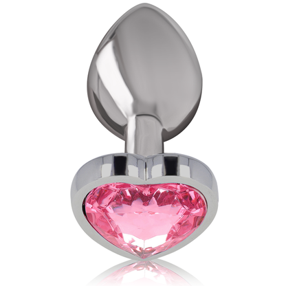 INTENSE - PINK HEART anale plug van aluminium, maat L