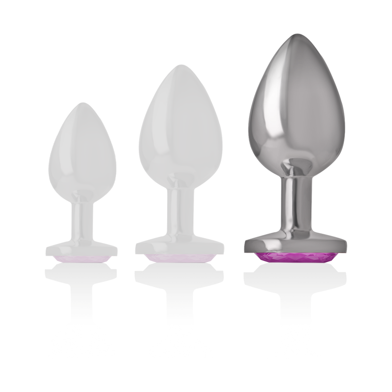 INTENSE - PINK HEART anale plug van aluminium, maat L