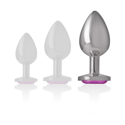 INTENSE - PINK HEART anale plug van aluminium, maat L