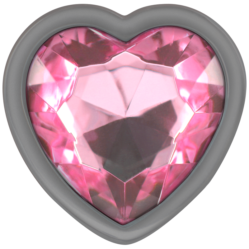 INTENSE - PINK HEART anale plug van aluminium, maat L