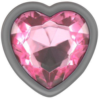 INTENSE - PINK HEART anale plug van aluminium, maat L