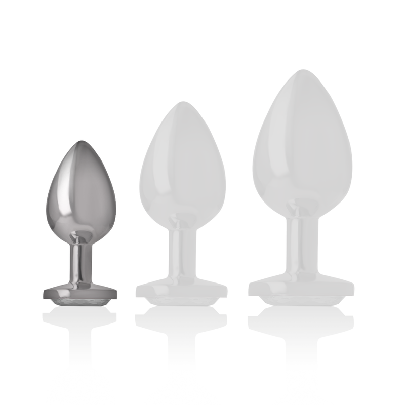 INTENSE - WHITE HEART anale plug van aluminium, maat S