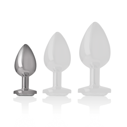 INTENSE - WHITE HEART anale plug van aluminium, maat S