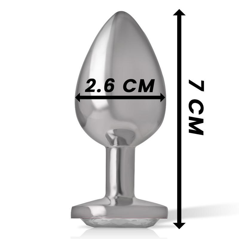 INTENSE - WHITE HEART anale plug van aluminium, maat S