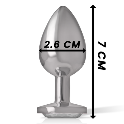 INTENSE - WHITE HEART anale plug van aluminium, maat S