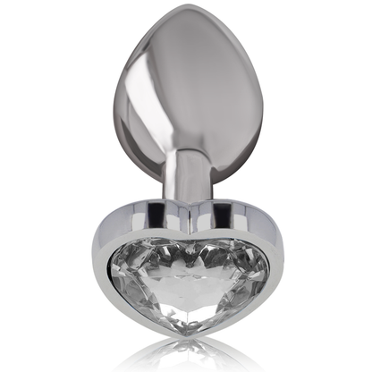 INTENSE - WHITE HEART anale plug van aluminium, maat S