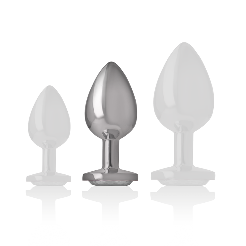 INTENSE - WHITE HEART anale plug van aluminium, maat M