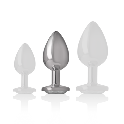 INTENSE - WHITE HEART anale plug van aluminium, maat M