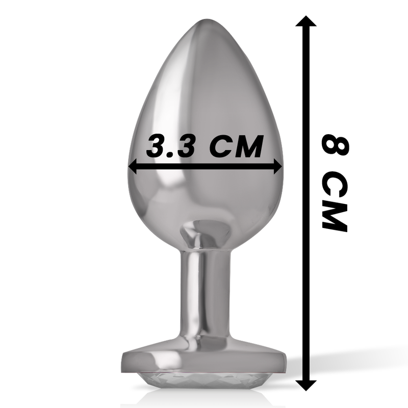 INTENSE - WHITE HEART anale plug van aluminium, maat M