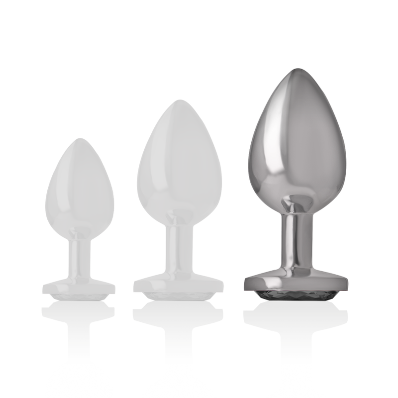 INTENSE - WHITE HEART anale plug van aluminium, maat L