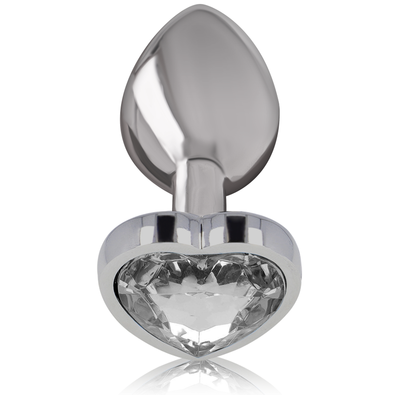 INTENSE - WHITE HEART anale plug van aluminium, maat L