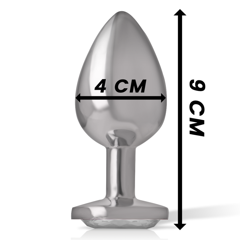INTENSE - WHITE HEART anale plug van aluminium, maat L