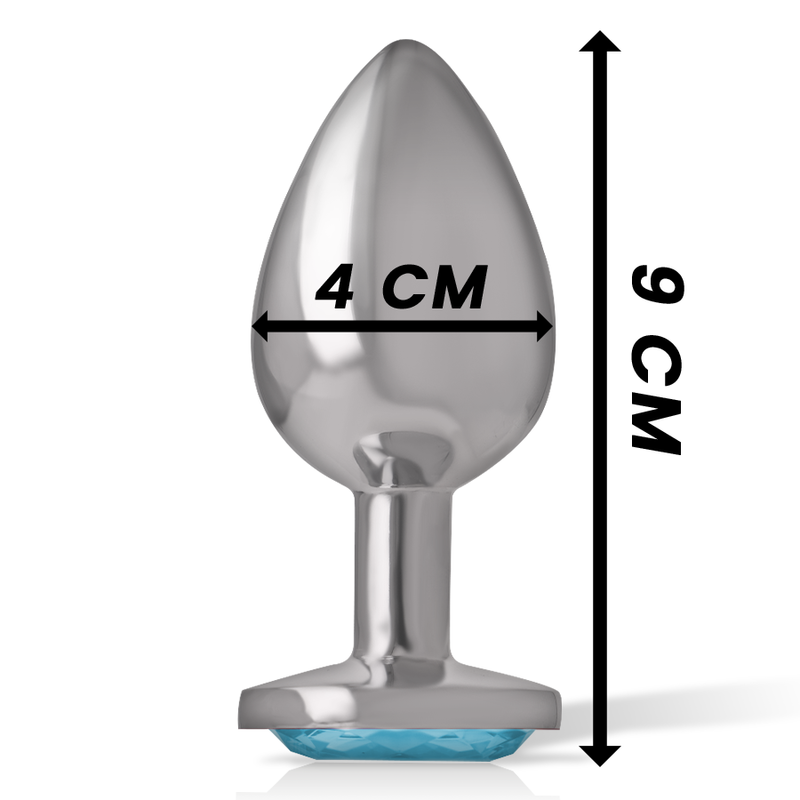 INTENSE - BLUE HEART anale plug van aluminium, maat L