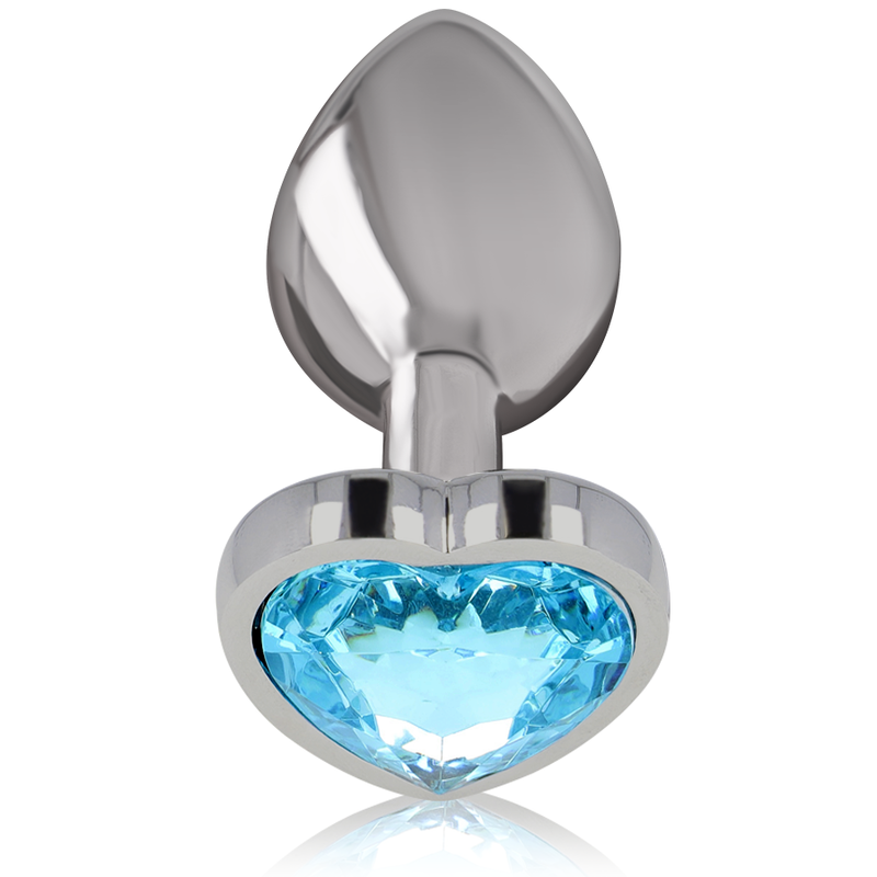 INTENSE - BLUE HEART anale plug van aluminium, maat L
