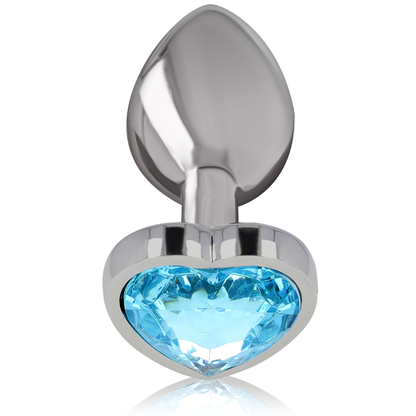 INTENSE - BLUE HEART anale plug van aluminium, maat L