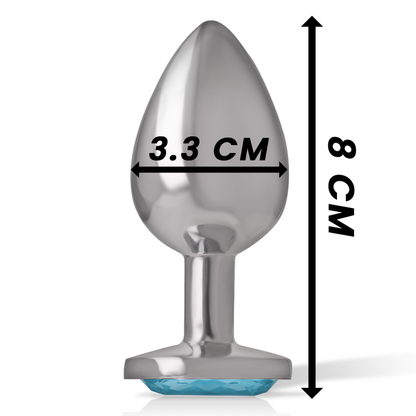 INTENSE - BLUE HEART anale plug van aluminium, maat M