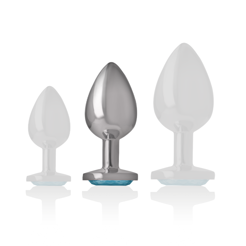 INTENSE - BLUE HEART anale plug van aluminium, maat M