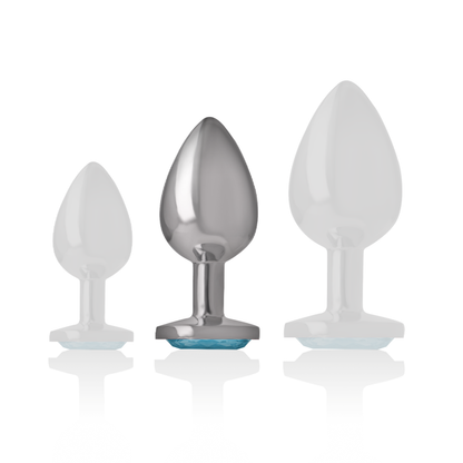 INTENSE - BLUE HEART anale plug van aluminium, maat M