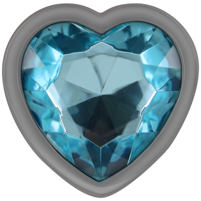 INTENSE - BLUE HEART anale plug van aluminium, maat M